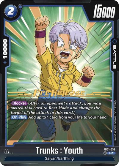 Trunks Youth FB01-052 Awakened Pulse Pre-Release Cards Fusion World card
