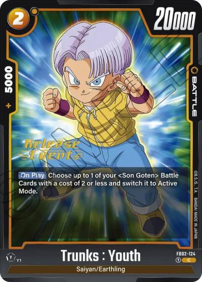 Trunks Youth FB02-124 Blazing Aura Release Event Cards Fusion World card