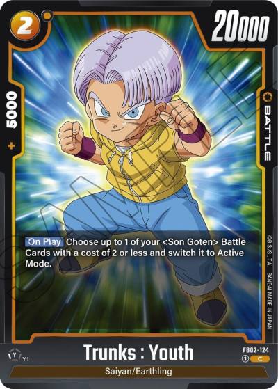 Trunks Youth FB02-124 Blazing Aura Fusion World card