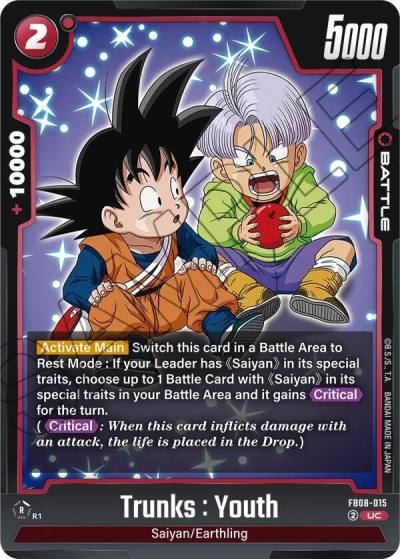 Trunks Youth FB08-015 Saiyan's Pride Fusion World card