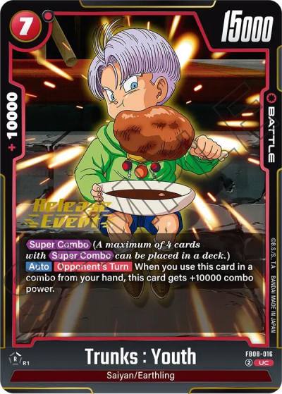Trunks Youth FB08-016 Saiyan's Pride Release Event Cards Fusion World card