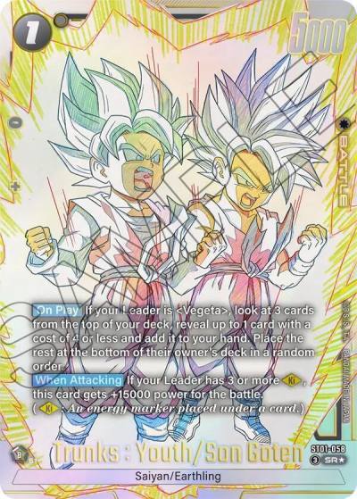 Trunks Youth Son Goten Alternate Art ST01-058 Story Booster 01 Fusion World card