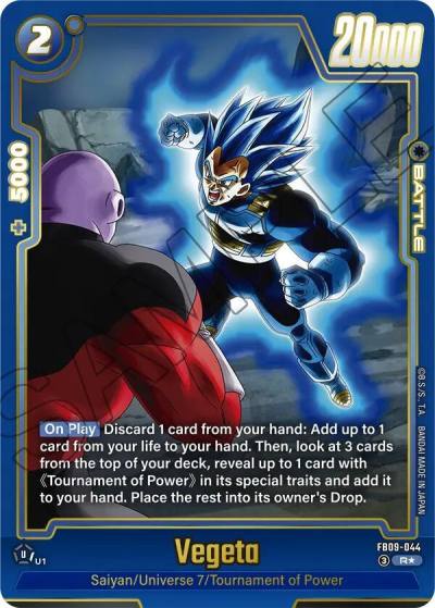 Vegeta Alternate Art FB09-044 Dual Evolution Fusion World card