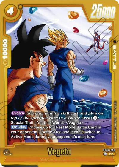 Vegeta Alternate Art FB09-093 Dual Evolution Fusion World card