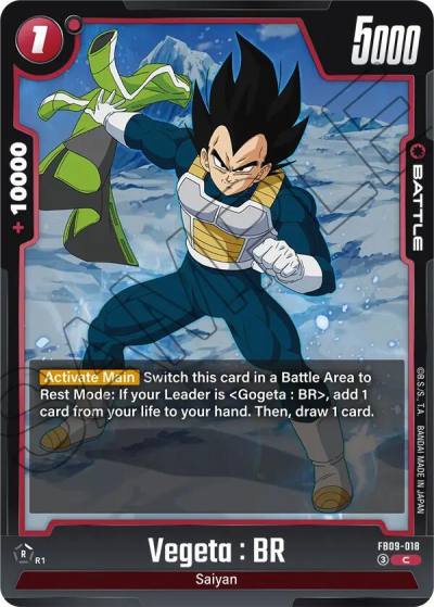 Vegeta BR FB09-018 Dual Evolution Fusion World card