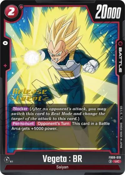 Vegeta BR FB09-019 Dual Evolution Release Event Cards Fusion World card