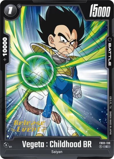 Vegeta Childhood BR FB03-130 Raging Roar Release Event Cards Fusion World card