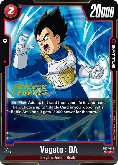 Vegeta DA FB07-019 Wish For Shenron Release Event Cards Fusion World card