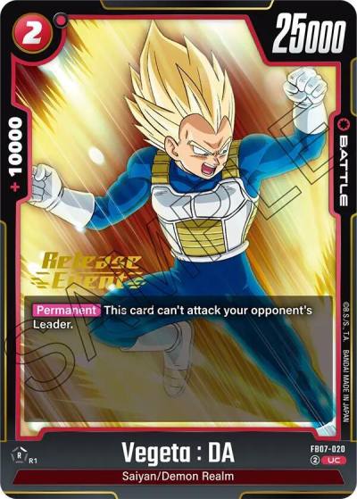 Vegeta DA FB07-020 Wish For Shenron Release Event Cards Fusion World card