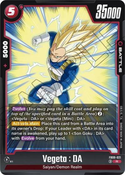 Vegeta DA FB09-021 Dual Evolution Fusion World card