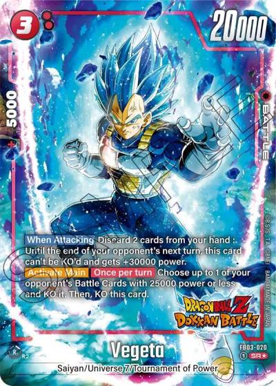 Vegeta Dragon Ball Z Dokkan Battle Alternate Art FB03-020 Raging Roar Alternate Art Reprints Fusion World card
