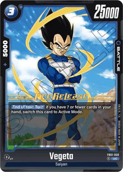 Vegeta FB01-058 Awakened Pulse Pre-Release Cards Fusion World card