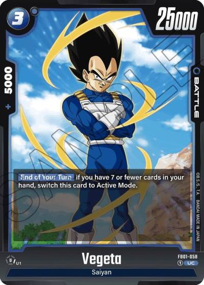 Vegeta FB01-058 Awakened Pulse Fusion World card