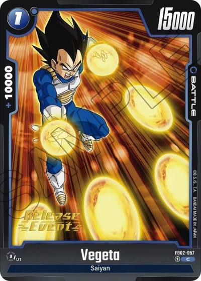 Vegeta FB02-057 Blazing Aura Release Event Cards Fusion World card