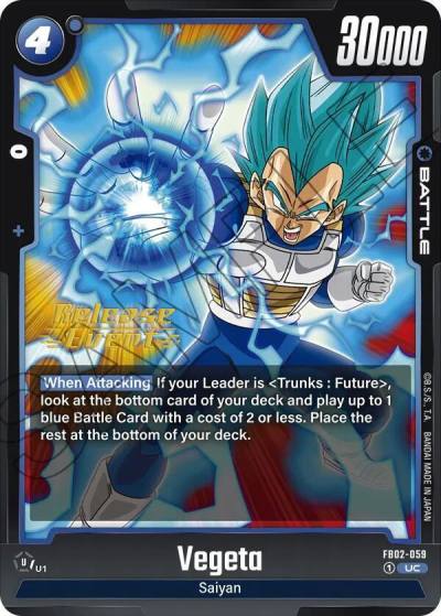 Vegeta FB02-059 Blazing Aura Release Event Cards Fusion World card
