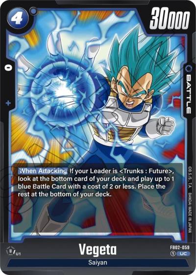Vegeta FB02-059 Blazing Aura Fusion World card