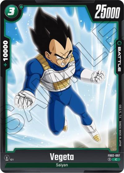 Vegeta FB02-097 Blazing Aura Fusion World card