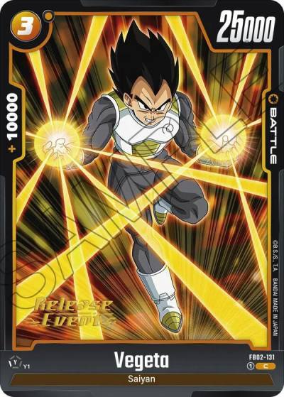Vegeta FB02-131 Blazing Aura Release Event Cards Fusion World card