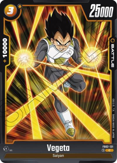 Vegeta FB02-131 Blazing Aura Fusion World card