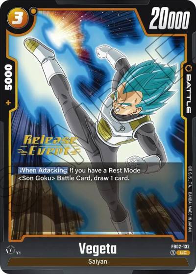 Vegeta FB02-132 Blazing Aura Release Event Cards Fusion World card