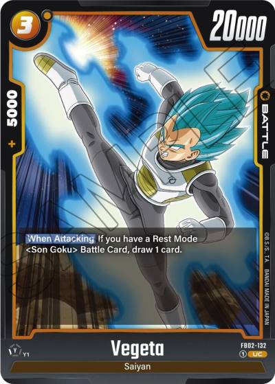 Vegeta FB02-132 Blazing Aura Fusion World card