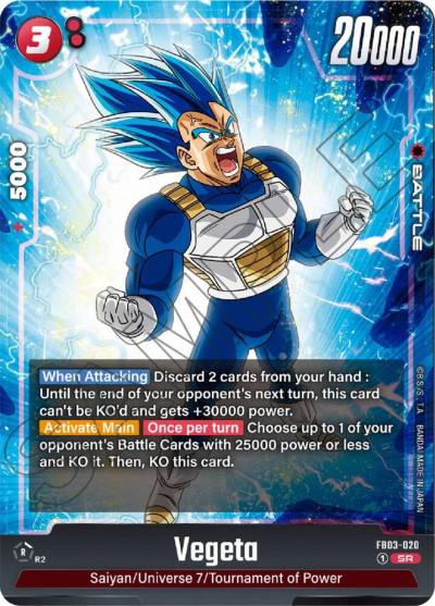 Vegeta FB03-020 Raging Roar Fusion World card