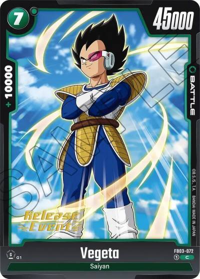 Vegeta FB03-072 Raging Roar Release Event Cards Fusion World card
