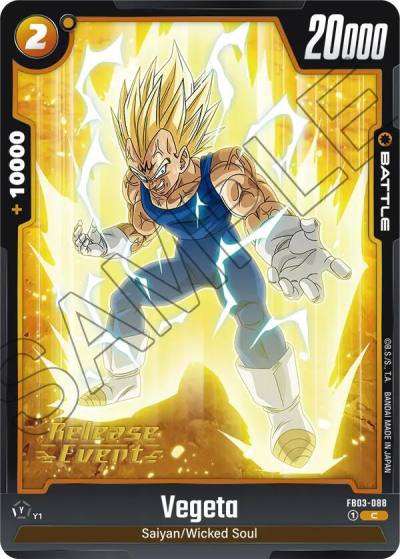 Vegeta FB03-088 Raging Roar Release Event Cards Fusion World card