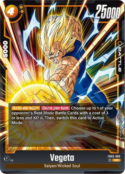 Vegeta FB03-089 Raging Roar Fusion World card