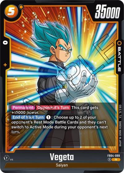 Vegeta FB04-089 Ultra Limit Fusion World card