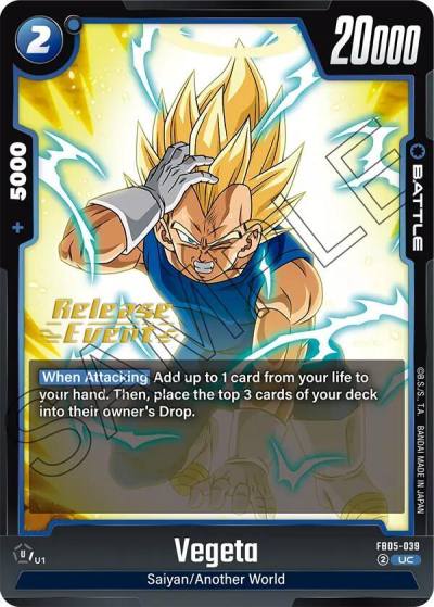 Vegeta FB05-039 New Adventure Release Event Cards Fusion World card