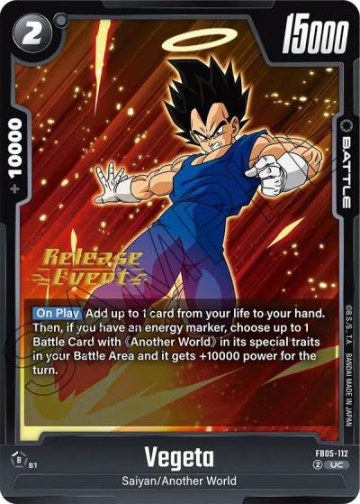 Vegeta FB05-112 New Adventure Release Event Cards Fusion World card