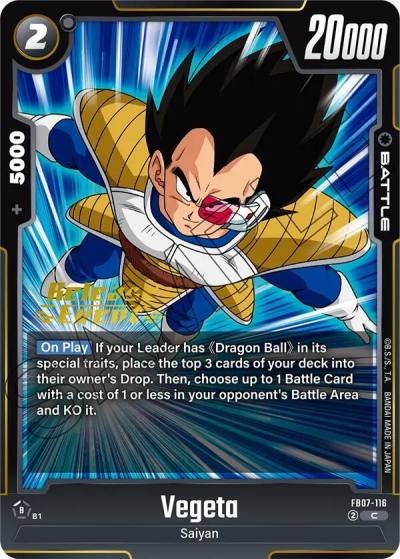 Vegeta FB07-116 Wish For Shenron Release Event Cards Fusion World card