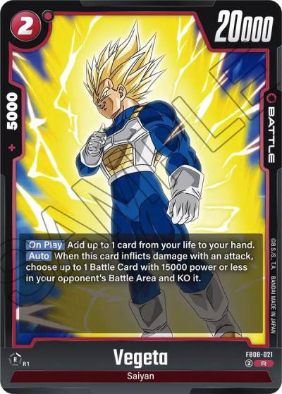 Vegeta FB08-021 Saiyan's Pride Fusion World card