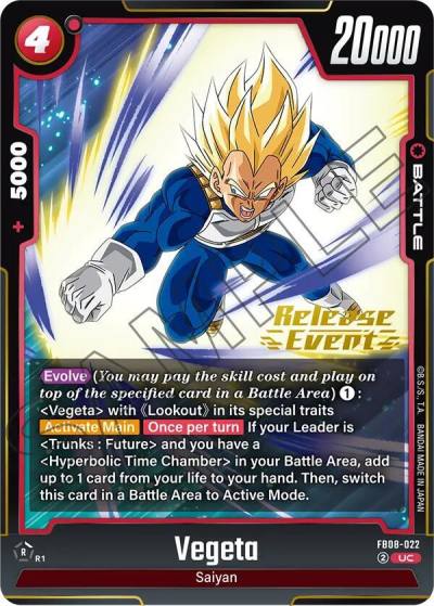 Vegeta FB08-022 Saiyan's Pride Release Event Cards Fusion World card