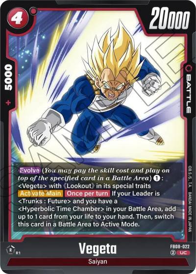 Vegeta FB08-022 Saiyan's Pride Fusion World card