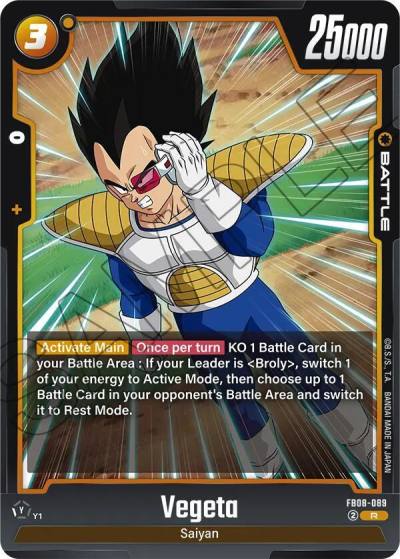 Vegeta FB08-089 Saiyan's Pride Fusion World card
