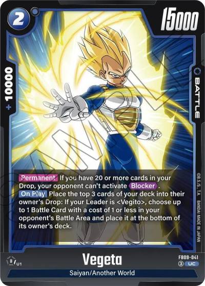 Vegeta FB09-041 Dual Evolution Fusion World card