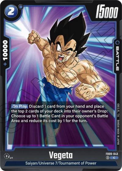 Vegeta FB09-043 Dual Evolution Fusion World card