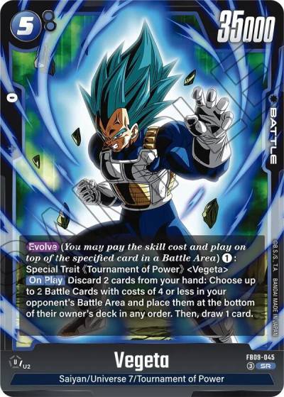 Vegeta FB09-045 Dual Evolution Fusion World card
