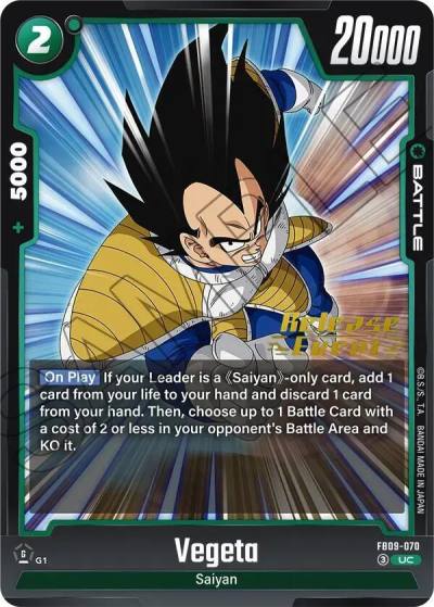 Vegeta FB09-070 Dual Evolution Release Event Cards Fusion World card