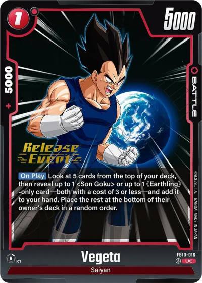 Vegeta FB10-016 Cross Force Release Event Cards Fusion World card