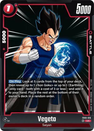 Vegeta FB10-016 Cross Force Fusion World card