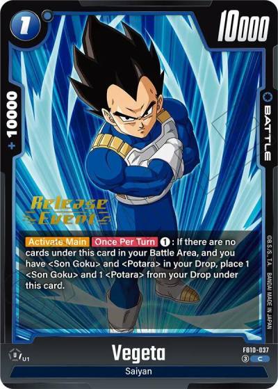 Vegeta FB10-037 Cross Force Release Event Cards Fusion World card