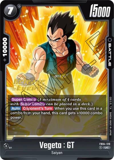 Vegeta GT FB04-120 Ultra Limit Release Event Cards Fusion World card