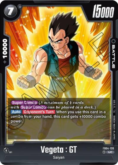 Vegeta GT FB04-120 Ultra Limit Fusion World card