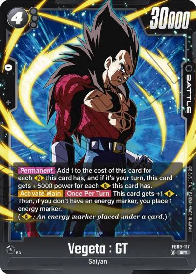 Vegeta GT FB09-117 Dual Evolution Fusion World card