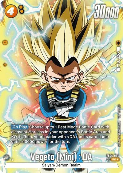 Vegeta Mini DA Alternate Art FB06-084 Rivals Clash Fusion World card