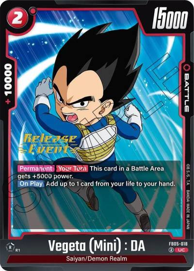 Vegeta Mini DA FB05-018 New Adventure Release Event Cards Fusion World card