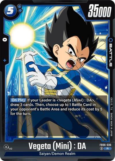 Vegeta Mini DA FB06-036 Rivals Clash Fusion World card